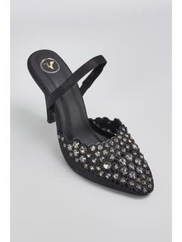Sana K Luxurious Footwear - Black Leather Heels