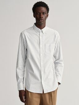 GANT - Men White Striped Regular Fit Shirt