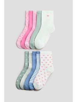 H&M - Girls White 10-Pack Socks