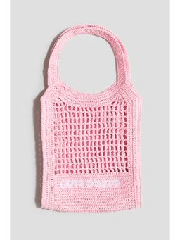 H&M - Girls Pink Straw Tote Bag