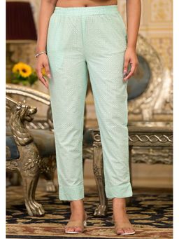Juniper - Mint Ethnic Motif Printed Cotton Pant