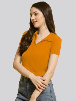 Twenty Dresses by Nykaa Fashion - Womens Casual Knited Yellow Lycra Top