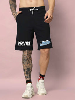 WEARDUDS - Men Black Printed Shorts
