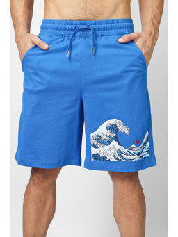 WEARDUDS - Men Blue Printed Drawstring Shorts