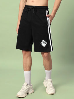 WEARDUDS - Men Black Solid Drawstring Shorts