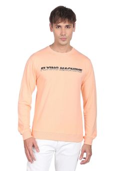 Flying Machine - Crew Neck Peach Sweatshirt