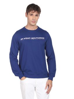 Flying Machine - Crew Neck Navy Blue Sweatshirt