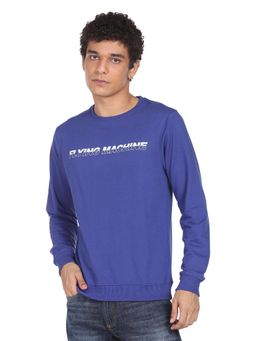 Flying Machine - Crew Neck Purple Sweatshirt