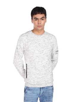 Flying Machine - Heathered Placement Grey Sweatshirt