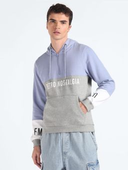 Flying Machine - Hooded Colour Block Sweatshirt