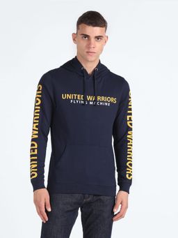 Flying Machine - Brand Print Hooded Sweatshirt
