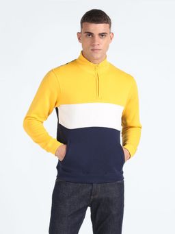 Flying Machine - High Neck Colour Block Sweatshirt