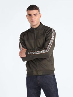Flying Machine - High Neck Brand Tape Sweatshirt