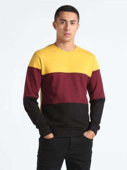 Flying Machine - Colour Block Crew Neck Sweatshirt