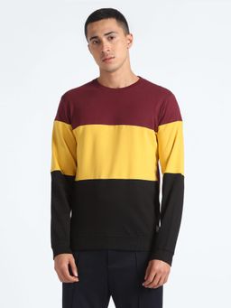 Flying Machine - Colour Block Crew Neck Sweatshirt