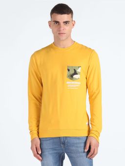 Flying Machine - Yellow Patch Pocket Sweatshirt