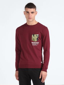 Flying Machine - Maroon Patch Pocket Sweatshirt