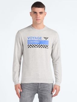 Flying Machine - Graphic Print Heathered Grey Sweatshirt