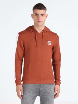 Flying Machine - Contrast Panel Hooded Sweatshirt