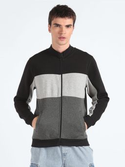 Flying Machine - Heathered Panelled Sweatshirt