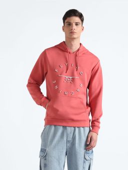 Flying Machine - Brand Print Hooded Sweatshirt