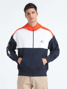 Flying Machine - Colour Block Hooded Sweatshirt
