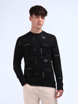 Flying Machine - Relaxed Fit Black Sweatshirt