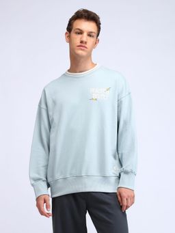 Flying Machine - Typographic Printed Oversized Fit Sweatshirt