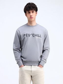 Flying Machine - Relaxed Fit Printed Grey Sweatshirt