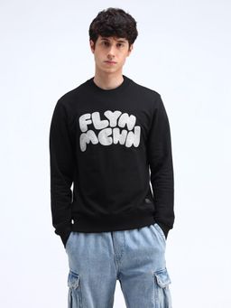 Flying Machine - Logo Regular Fit Black Sweatshirt
