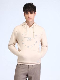 Flying Machine - Regular Fit Off White Sweatshirt