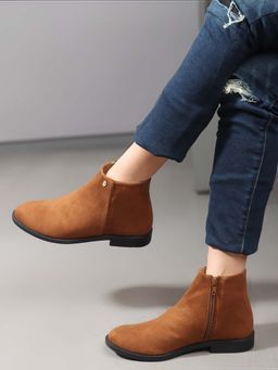 Carlton London - Tan Mid Top Zip Women Boots