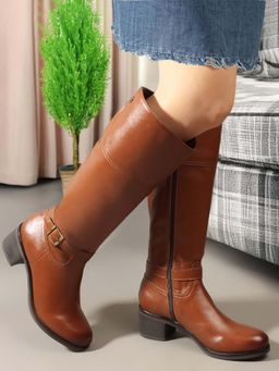 Carlton London - Tan High Top Zip Women Casual Boots