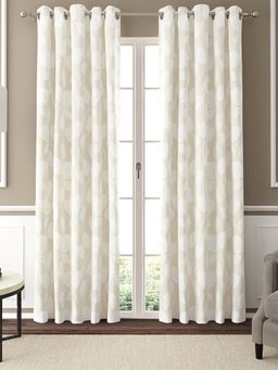 GM - Nature Room Darkening Curtains 7 Feet in Beige Colour (Set of 2)