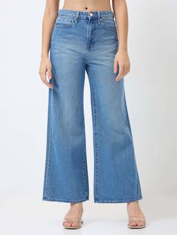 Spykar - Blue Women Wide Leg High Rise Casual Jeans