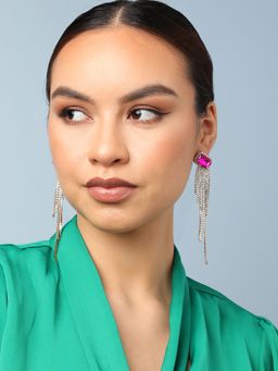 Sohi - Gold Plated Party Designer Stone Drop Earring for Women