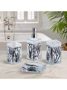 OBSESSIONS - Acrylic 4 Pieces Bathroom Set Silver