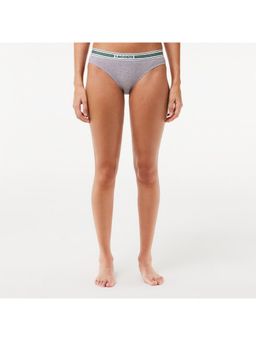 Lacoste - Women Grey Cotton Blend Plain Briefs