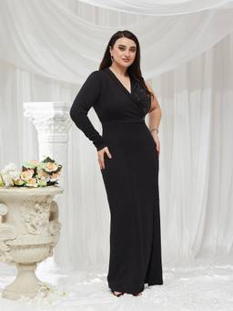 Miss Chase - A+ Curve Collection Plus Size Womens Cream Full Sleeve Ethnic Dress