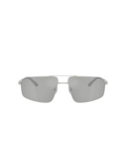 EMPORIO ARMANI - Men Uv Protected Silver Lens Pilot Sunglasses -0Ea217330458V59 (59)