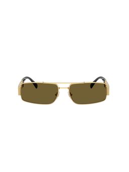 VERSACE - Men Uv Protected Brown Lens Rectangle Sunglasses -0Ve225710027360 (60)