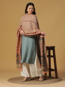 Shingora - Peach Jacquard Silk-Zari Blend Dupatta