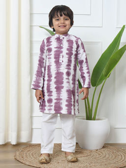 Readiprint - Purple Printed Kurta with Pyjama (Set of 2)