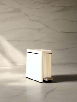 Mason Home - Verve Metallic Dustbin - White (6L)