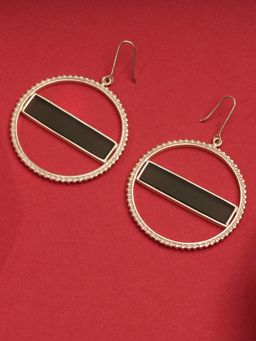 Suhani Pittie - Silver Plated Round And Basil Green Acrylic Strip On Center Earring