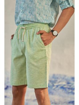 CANOOPI - Green Mint Textured Bermuda Shorts