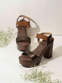 Inc.5 - Womens Brown Party Wear Solid Round Toe Heels