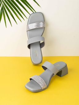 Inc.5 - Womens Grey Casual Solid Square Toe Heels