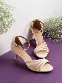 Inc.5 - Womens Cream Party Wear Transparent Round Toe Heels