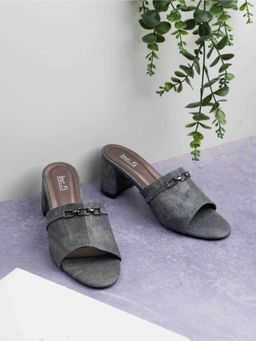 Inc.5 - Womens Grey Party Wear Solid Round Heels